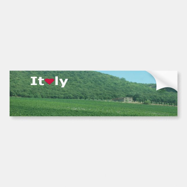 Summertime Italy Countryside Bumper Sticker Bildekal (Framsidan)