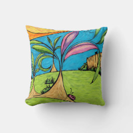 Summertime Ladybird Painting Throw Pillow Kudde