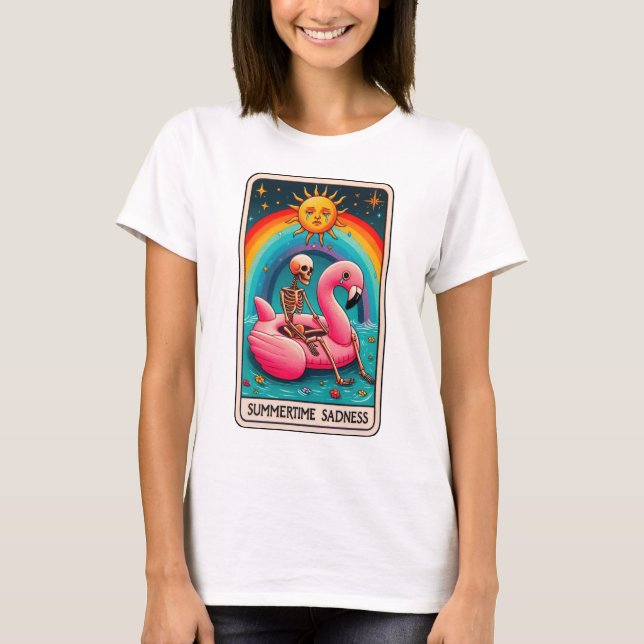 Summertime Ledsen Skeleton Tarot T Shirt (Framsida)