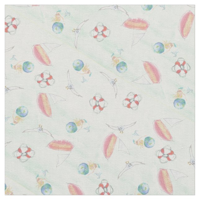 Summertime on Seashore Tyg (Närbild)