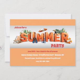 Summertime Party Inbjudningar