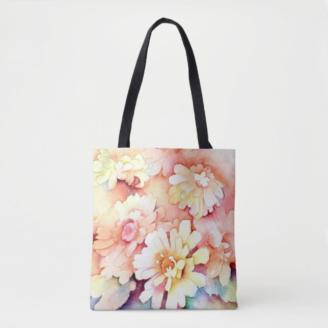 Summertime Pastel Blommigt Tote Tygkasse (Framsida)