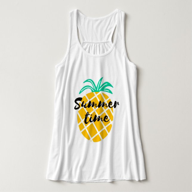 Summertime Pineapple Linne Med Racerback (Design framsida)