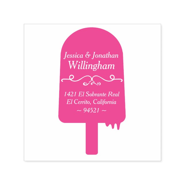 Summertime Popsicle Returadress Frimärke Självfärgande Stämpel (Design)