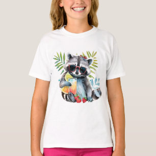 Summertime raccoon in sunglass and chillout t shirt