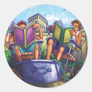 Summertime Reading Runt Klistermärke