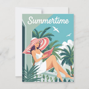Summertime Relaxation-Vintage Vykort