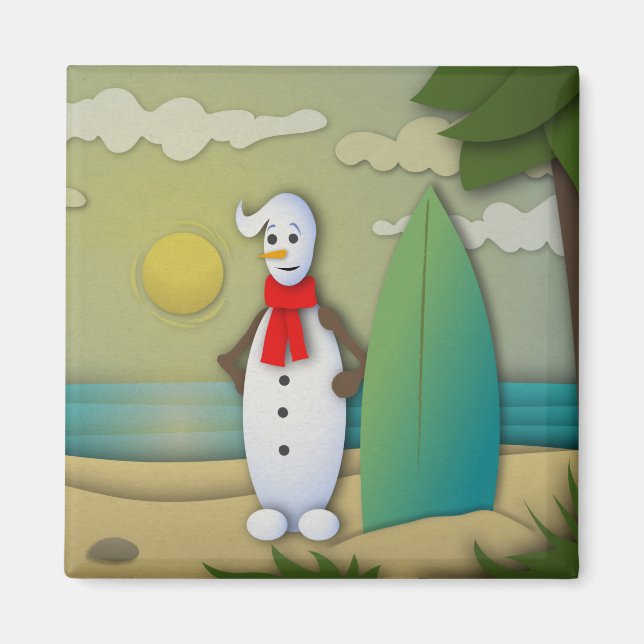 Summertime Snögubbe Magnet (Framsidan)