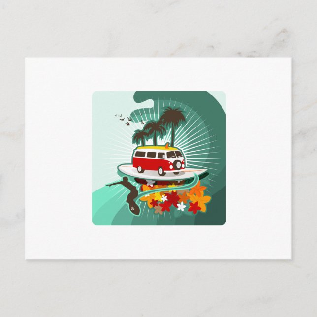 Summertime Surfing! Vykort (Framsida)