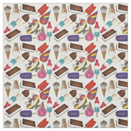 Summertime Treats Ice Cream and Popsicle Fabric Tyg