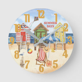 Summertime vid Shore Beach Vatten Rund Klocka