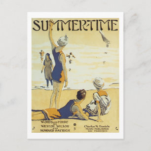 Summertime Vintage Songbook Cover Vykort