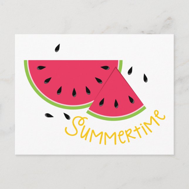 Summertime Watermelon Vykort (Framsida)