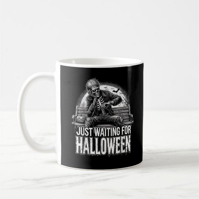 Summerween Bara I Väntan På Halloween Halloween Su Kaffemugg (Vänster)