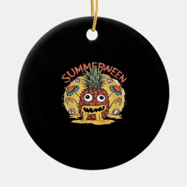 Summerween Classic Trending Meme Julgransprydnad Keramik (Framsidan)