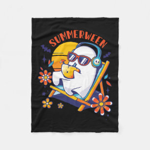Summerween Cute Spooky Summer Ghost Halloween Kärl Fleecefilt