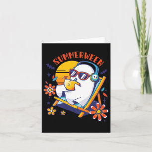 Summerween Cute Spooky Summer Ghost Halloween Kärl Kort