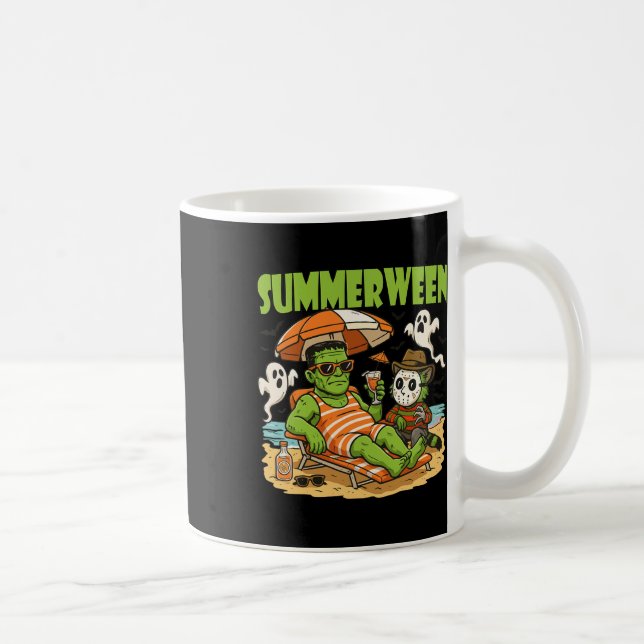 Summerween-fantastiska skräcktecken Halloween på Kaffemugg (Höger)