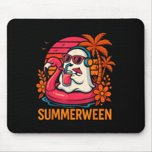 Summerween Funny Ghost Halloween Summer Flamingo B Musmatta