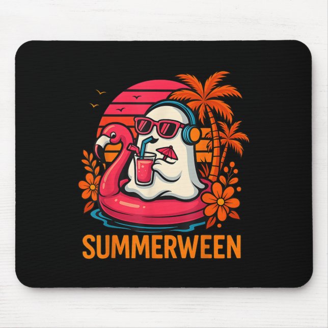 Summerween Funny Ghost Halloween Summer Flamingo B Musmatta (Framsidan)