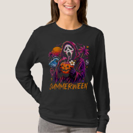 Summerween Ghostface Pumpkin Strand T Shirt