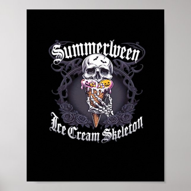 Summerween Glass Skeleton Classic Trending Poster (Framsidan)