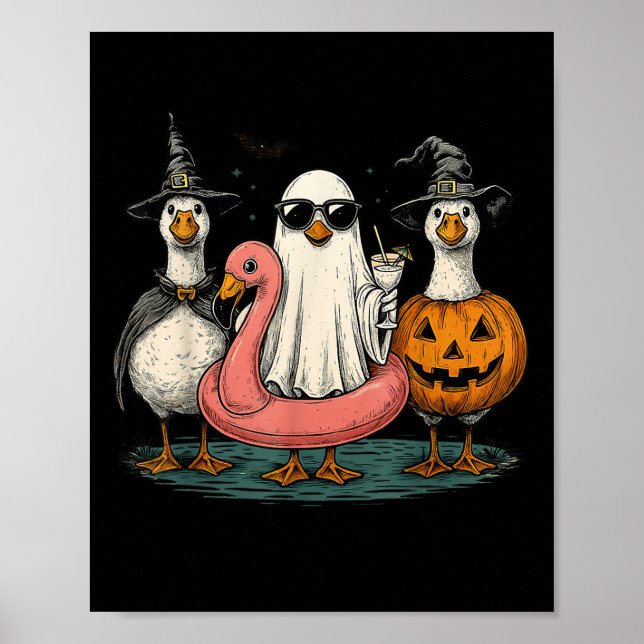 Summerween Goose Boo Ghost Pumpkin Halloween Summe Poster (Framsidan)