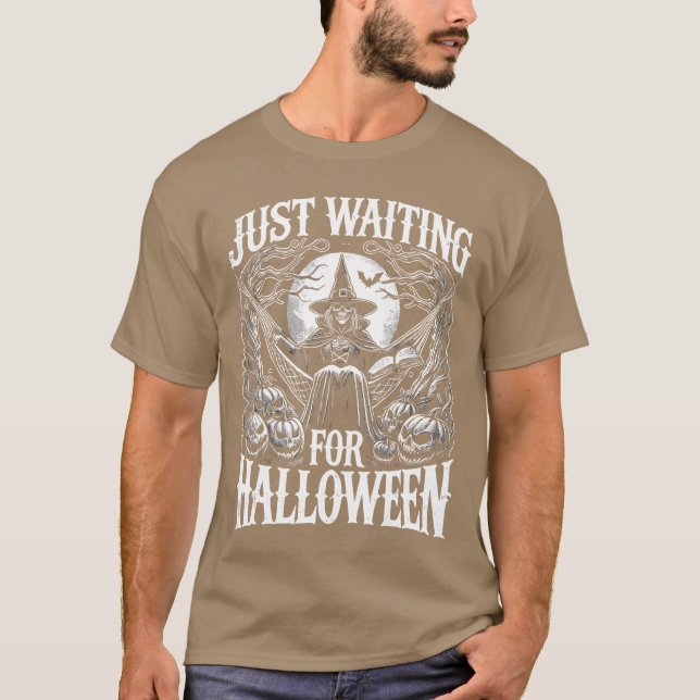 Summerween Halloween Summer Just Waiting For Hallo T Shirt (Framsida)