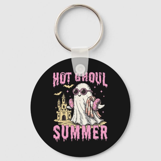Summerween Hett Ghoul Summer Funny Cute Ghost Bass Nyckelring (Framsida)