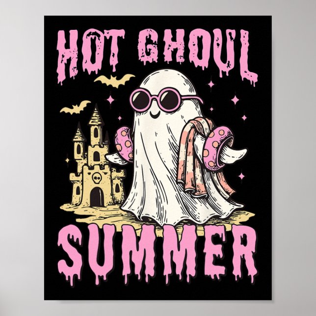 Summerween Hett Ghoul Summer Funny Cute Ghost Bass Poster (Framsidan)