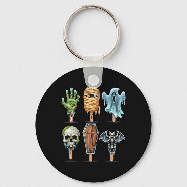 Summerween Horror Movies Summer Popsicle Halloween Nyckelring (Framsida)