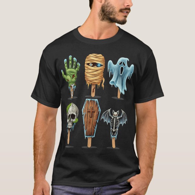 Summerween Horror Movies Summer Popsicle Halloween T Shirt (Framsida)