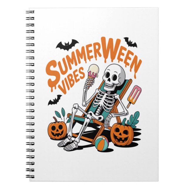 Summerween Ice Cream Summer Vacation Halloween Anteckningsbok (Framsidan)