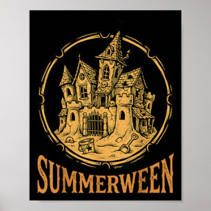 Summerween Konst Hemsökt Sandslott Poster