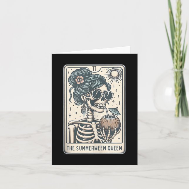 Summerween Queen Tarot Card, Witchy Halloween Kort (Framsida)