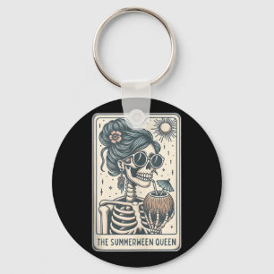 Summerween Queen Tarot Card, Witchy Halloween Nyckelring