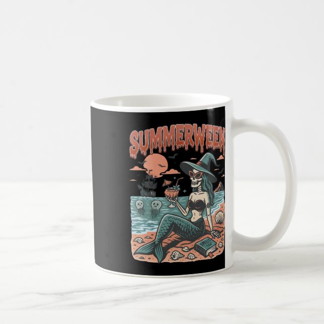 Summerween Sjöjungfru Skeleton Beach Flamingo Hall Kaffemugg (Höger)