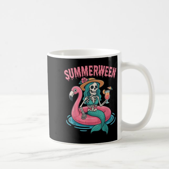 Summerween Sjöjungfru Skeleton Beach Flamingo Hall Kaffemugg (Höger)