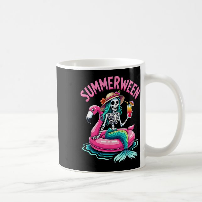 Summerween Sjöjungfru Skeleton Beach Flamingo Hall Kaffemugg (Höger)
