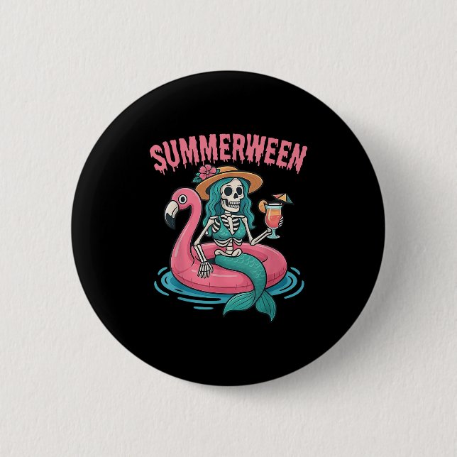 Summerween Sjöjungfru Skeleton Beach Flamingo Hall Knapp (Framsida)