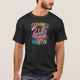 Summerween Sjöjungfru Skeleton Beach Flamingo Hall T Shirt