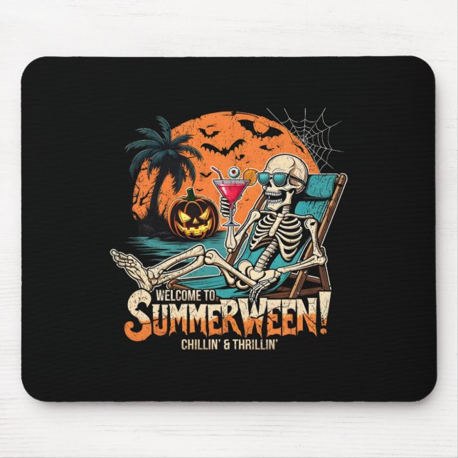 Summerween Skeleton Beach Halloween Tropical Art Musmatta (Framsidan)
