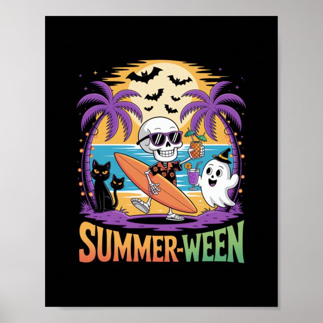 Summerween Skeleton Party Halloween Poster (Framsidan)