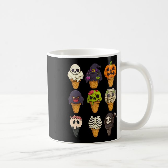 Summerween Skeleton Zombie Pumpkin Mummy Ice Cream Kaffemugg (Höger)