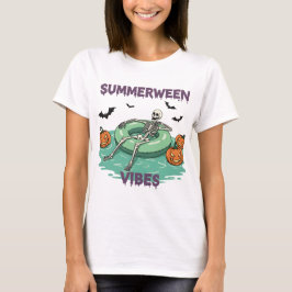 Summerween Skelettvibbar – Spöklik strand Hallowee T Shirt