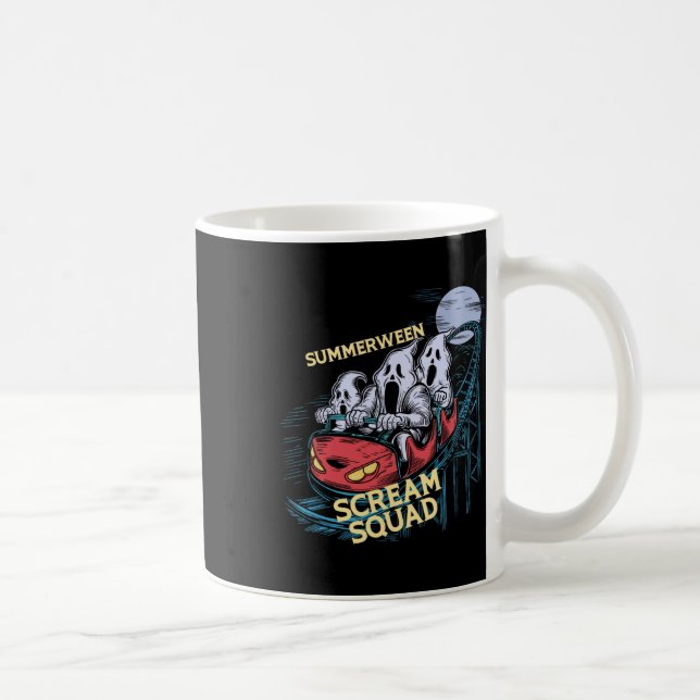 Summerween Skräm Squad Rollercoaster Halloween Kaffemugg (Höger)