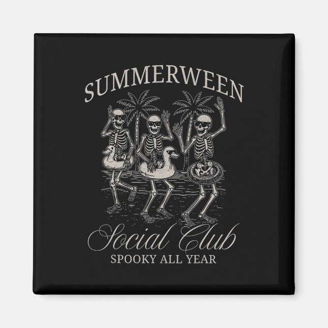 Summerween Social Klubb Skeleton Dancing Summer Ha Magnet (Framsidan)