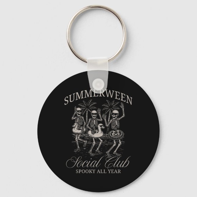 Summerween Social Klubb Skeleton Dancing Summer Ha Nyckelring (Framsida)