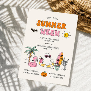 Summerween Sommar Pool Halloweenfest Inbjudningar