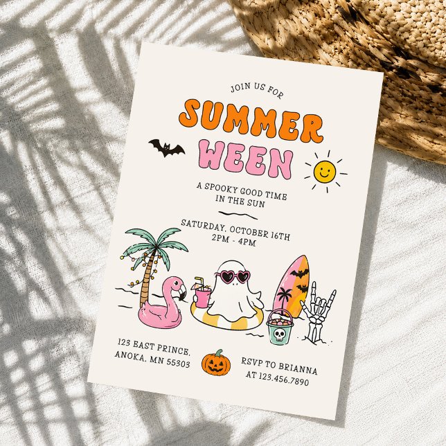Summerween Sommar Pool Halloweenfest Inbjudningar (Skapare uppladdad)